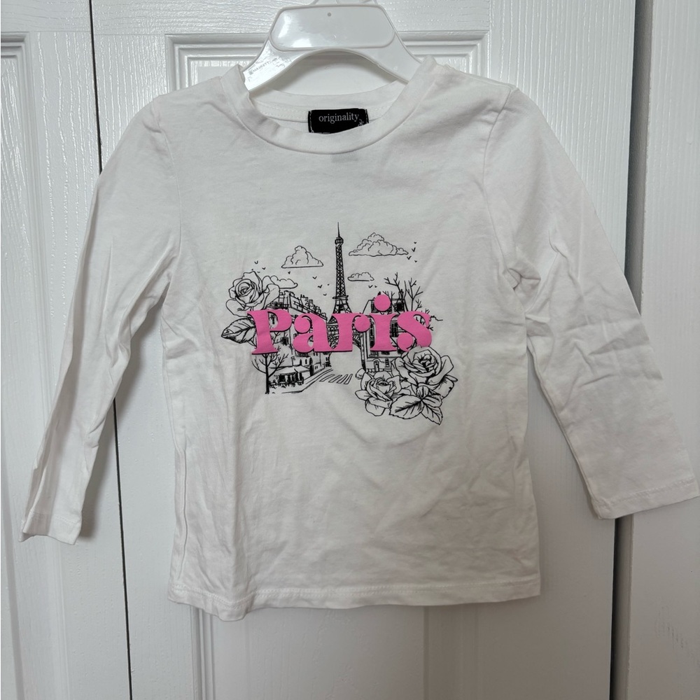 Originality Kids Long Sleeve Paris Tee - White